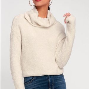 Free people turtle neck cream sweater